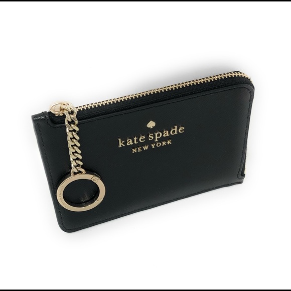 Kate Spade Staci Medium L-Zip Card Holder with Key Ring in Black - Picture 5 of 6
